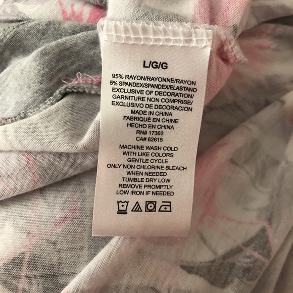 Ellen Tracy Large Floral Night Gown Flamingo Print Sleeveless - Picture 3 of 4